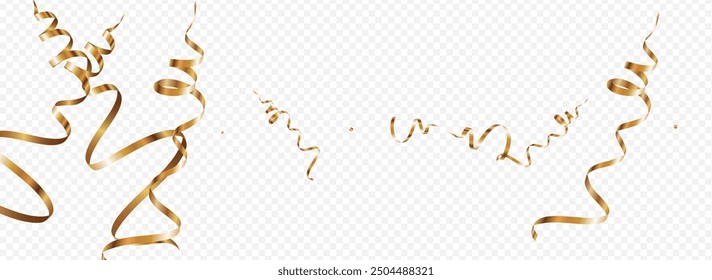 Luxury Serpentine Abstract Vector Panoramic Transparent Background. Shiny Star Design. Confetti Decoration Template. Yellow Fun Poster.