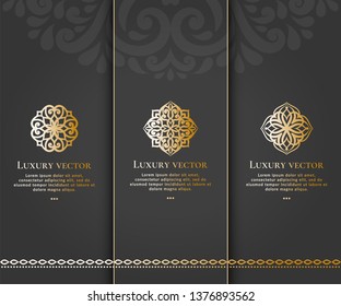 Luxury set of decorative icons.Vector vintage elements. Can be used as logo and emblem design. Great for wallpaper or background decoration.