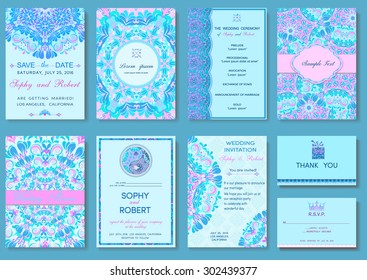 Luxury set templates flyers, invitations, cards, brochures with floral patterns for design ideas