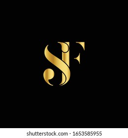 plantilla de logotipo de vector inicial de SF de lujo