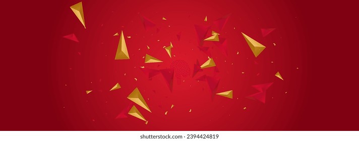 Luxury Shapes Abstract Vector Pink Panoramic Background. Graphic Design. Burgundy Trendy Pyramid Catalog. Minimalist Banner.