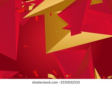 Luxury Shards Graphic Vector Pink Background. Creative Presentation. Chic Minimal Pyramid Layout. Modern Magazine.