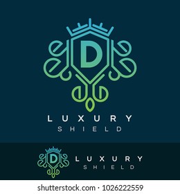 luxury shield initial Letter D Logo design