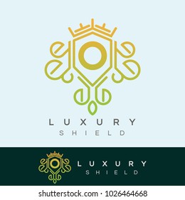 luxury shield initial Letter O Logo design
