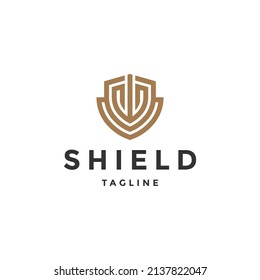 El concepto de logotipo de escudo de lujo. Plantilla de diseño de icono plano