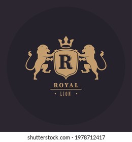 luxury shield with R and lions