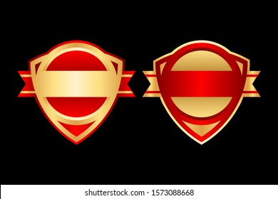 Luxury shield with red and gold color combination, vector design element