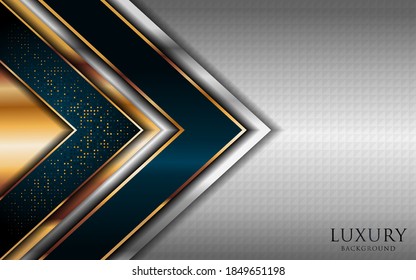 Luxury shinny silver background combine with golden lines element.