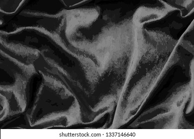 Luxury shiny black silk fabric textured vector