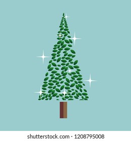 luxury and shiny fir tree vector
