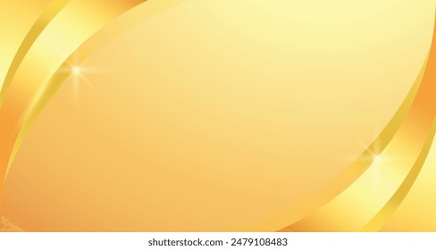 luxury shiny gold gradient background with golden wave thin line papercut design. Premium 3d abstract vector bronze gold glwoing 3d wallpaper