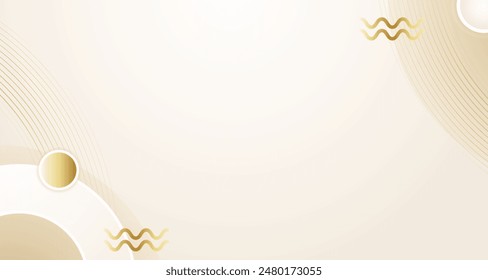 Fondo de degradado de oro brillante de lujo con diseño de corte de papel de línea delgada de onda dorada. Premium 3d Vector abstracto oro de bronce brillante Fondo de pantalla 3d
