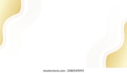Fondo de degradado de oro brillante de lujo con diseño de corte de papel de línea delgada de onda dorada. Premium 3d Vector abstracto oro de bronce brillante Fondo de pantalla 3d