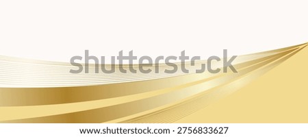 luxury shiny gold gradient background with golden wave thin line papercut design. Premium 3d abstract vector bronze gold glowing 3d wallpaper