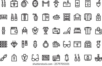 Luxury shop icons High-Quality Vector Icons Collection with Editable Stroke. Ideal for Professional and Creative Projects