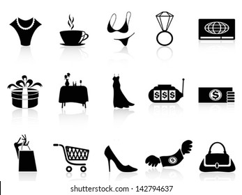 luxury shopping icons set