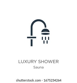 Luxury shower icon vector. Trendy flat luxury shower icon from sauna collection isolated on white background. Vector illustration can be used for web and mobile graphic design, logo, eps10