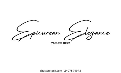 Luxury signature Food logo design handwriting signature style vector template Signature Logo Template elegant design logo Sign Symbol template vector icon.