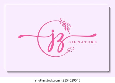 luxury signature initial jz logo design. Handwriting vector logo design illustration image