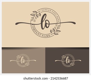 luxury signature logo design initial lo. Handwriting vector logo design illustration image