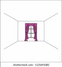 Luxury silk velvet curtains and draperies. curtains in the interior of the window.