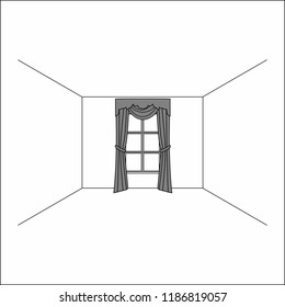 Luxury silk velvet curtains and draperies. curtains in the interior of the window.