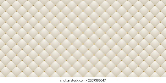 Rhombus cuadrado blanco cremoso vectorial de lujo sin fisuras con puntos dorados. Elegante textura de fondo repetida en estilo vintage para invitación, afiche, banner.