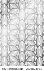 Luxury SIlver floral pattern, striped leaves, minimalistic