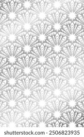 Luxury SIlver floral pattern, striped leaves, minimalistic