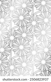 Luxury SIlver floral pattern, striped leaves, minimalistic