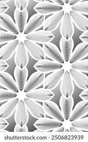 Luxury SIlver floral pattern, striped leaves, minimalistic