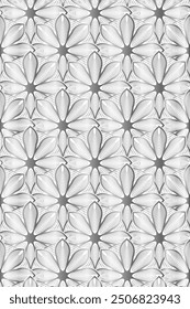 Luxury SIlver floral pattern, striped leaves, minimalistic