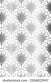 Luxury SIlver floral pattern, striped leaves, minimalistic