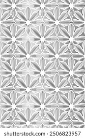 Luxury SIlver floral pattern, striped leaves, minimalistic