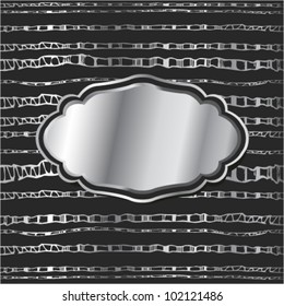 Luxury silver frame on seamless background. (vector)