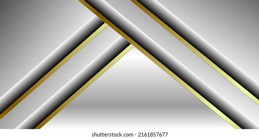 Vector de fondo plateado y dorado de lujo