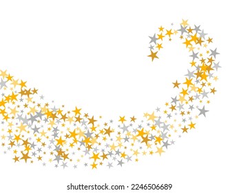 Luxury silver and gold starburst vector pattern. Little starburst spangles holiday decoration particles. Dreams star burst design. Sparkle elements congratulations decor.