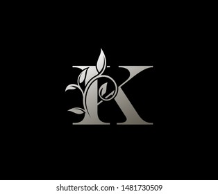 Luxury Silver K Letter Logo, perfect for fashion, restaurant, cafe, hotel and many company.