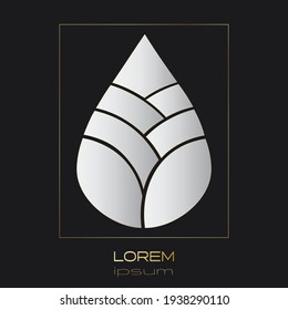 Luxus-Silber-Lotus-Muster-Design für Logo, Etikett, Symbol, Marke für Ihr Produkt oder Ihre Verpackung, Vektorgrafik