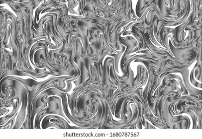 Luxury silver pattern 00. Liquid marble swirl texture. Abstract background. Marbling technique fluid dye design for fabric, tile, interior, postcard, banner, cover, wallpaper, website, Vector.