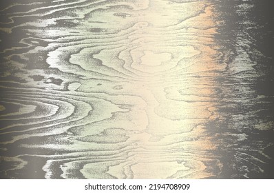 Luxury silver, pearl metal gradient background with distressed wooden parquet texture. Vector illustration