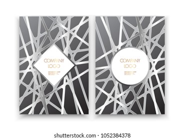 Luxury silver premium design background. Brochure template. Can be used for magazine cover, business mockup, education, presentation. business flyer size A4 template.