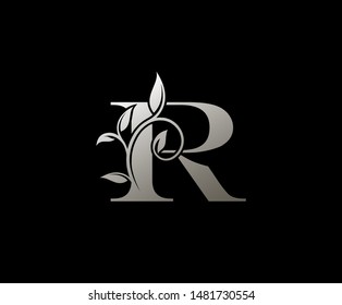 Luxury Silver R Letter Logo, perfect for fashion, restaurant, cafe, hotel and many company.