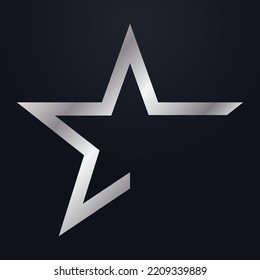 Luxury Silver star logo Symbol Vector designs template, Elegant Style Star logo designs with Black Background. eps vector file