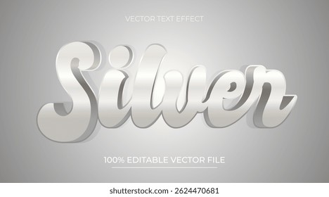 Luxury Silver style editable text effect Template