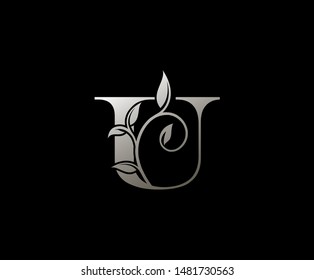 Luxury Silver U Letter Logo, perfect for fashion, restaurant, cafe, hotel and many company.