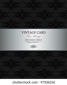 Luxury silver vintage card