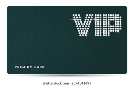 Luxury silver VIP premium card template. Deluxe design emerald green, transformative teal colors. Vector illustration for airlines, membership, resort