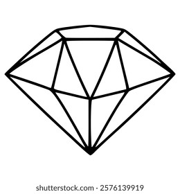 luxury simple diamond hand drawn doodle outline icon