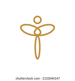 luxury and simple dragonfly logo design